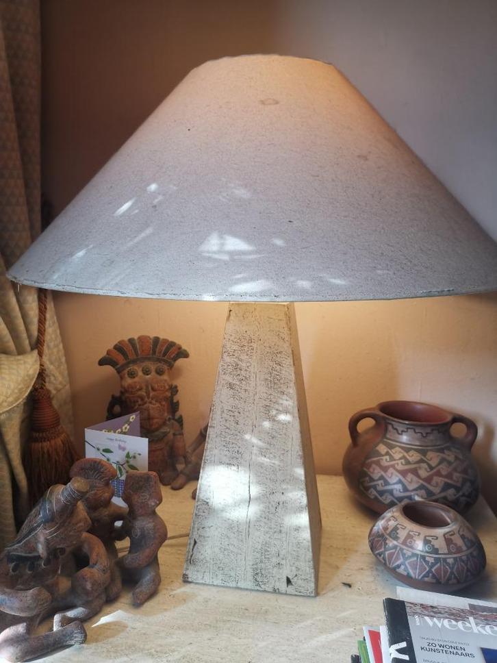 Travertin lampvoet, Huis en Inrichting, Lampen | Lampenkappen, Zo goed als nieuw, 25 tot 50 cm, Rechthoekig, Overige kleuren, Ophalen