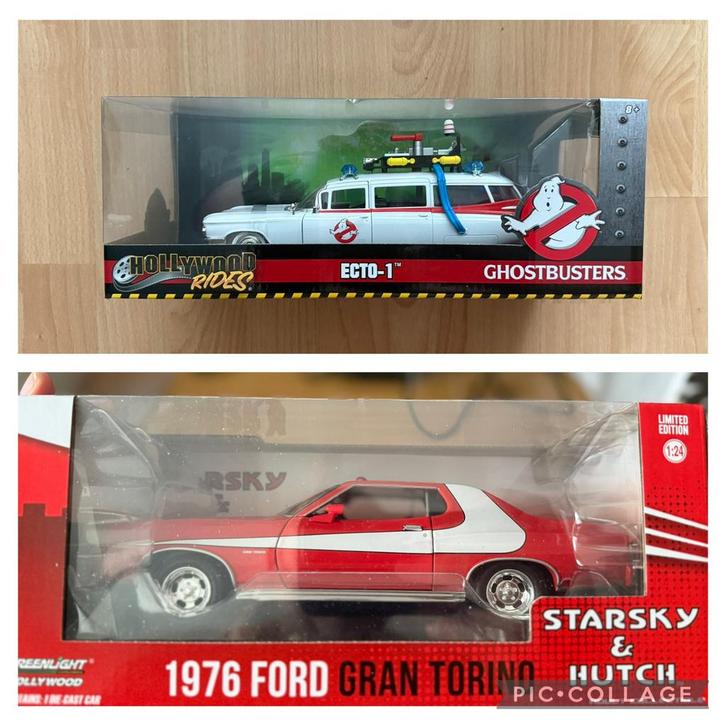 Starsky et hutch 1/24 greenlight + Ghostbusters 1/24, Hobby en Vrije tijd, Modelauto's | 1:24, Nieuw, Auto, Jada, Ophalen