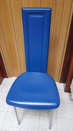 1 chaise, cuir bleu, Ophalen of Verzenden, Zo goed als nieuw