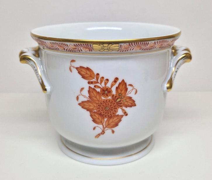 Herend cachepot Apponyi orange decor, Hongarije 20e eeuw., Antiek en Kunst, Antiek | Porselein, Ophalen of Verzenden