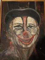 Schilderij clown getekend Ec Henry, Antiquités & Art, Art | Peinture | Moderne, Enlèvement