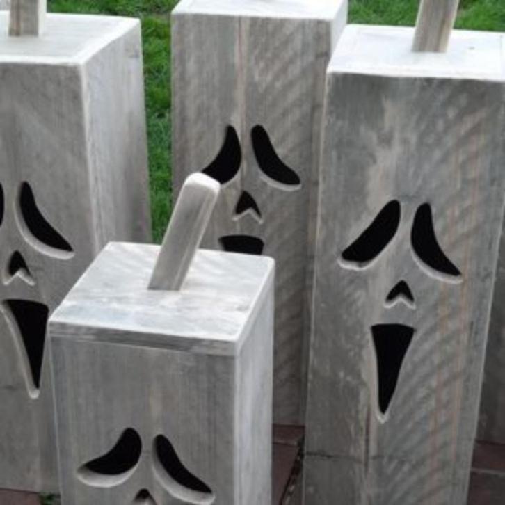 Halloweenlantaarns Scream Handgemaakt, Huis en Inrichting, Lampen | Overige, Nieuw, Ophalen