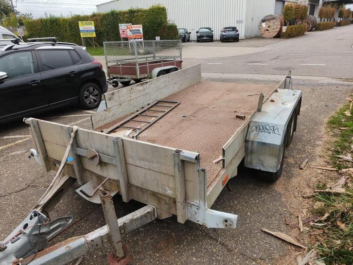 Aanhangwagen/remork DE WEERDT dubbele as, Auto diversen, Aanhangers en Bagagewagens, Gebruikt, Ophalen