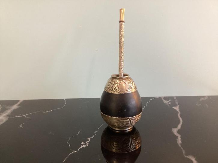 Yerba Mate Kalebas en Bombilla. 277.E, Antiek en Kunst, Antiek | Keukengerei, Ophalen of Verzenden