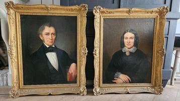 Twee prachtige 19e eeuwse portret schilderijen.