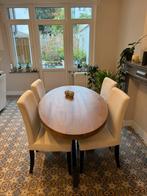 Mango Wood - Oval Denver Dining Table plus four chairs, Ophalen, Zo goed als nieuw