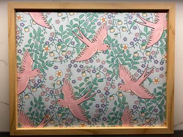 Roze Vogels 50x40 (nieuw) beschikbaar voor biedingen