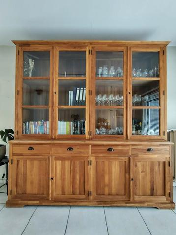 Teak vitrinekast L226 H 235 D 40/53 beschikbaar voor biedingen