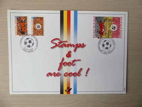 Herdenkingskaart 2000 : België / Nederland - EK Voetbal, Postzegels en Munten, Postzegels | Europa | België, Ophalen of Verzenden