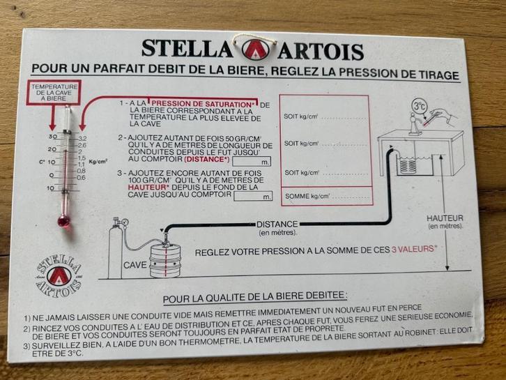 Stella Artois thermometer, Verzamelen, Biermerken, Gebruikt, Overige typen, Stella Artois, Ophalen of Verzenden