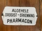 Orineel oud Emaille reclamebordje deurpostje Pharmacon, Ophalen of Verzenden, Gebruikt, Reclamebord