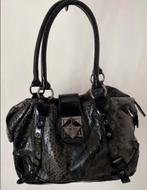 Vintage tas met krokodilleneffect, Handtassen en Accessoires, Tassen | Damestassen, Ophalen of Verzenden, Zo goed als nieuw, Zwart