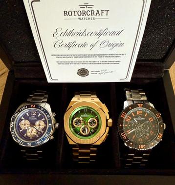 HORLOGEBOX “THE THREE” ROTORCRAFT TWV1467€! 💯%NIEUW! beschikbaar voor biedingen