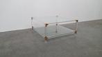 Vintage coffee table lucite & brass Charles Hollis Jones 70s, Enlèvement, Utilisé, Verre