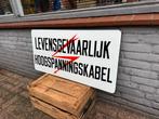 Groot LEVENSGEVAARLIJK emaille bord, Antiek en Kunst, Ophalen