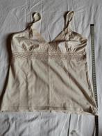 Beige T2 top met spaghettibandjes, Gedragen, Beige, Maat 38/40 (M), Ophalen of Verzenden