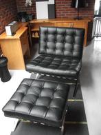 Barcelona Chair replica met voetbank, Huis en Inrichting, Ophalen, Eenpersoons, Zo goed als nieuw, Rechte bank