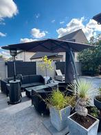 Zweefparasol met voet taupe, Tuin en Terras, Ophalen, Gebruikt, Kantelbaar, 2 tot 3 meter