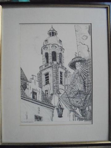 Toren  St Andries  Antwerpen Inkttekening beschikbaar voor biedingen