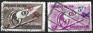 2 Postzegels België 1938/1946 Gevleugeld wiel, met opdruk beschikbaar voor biedingen