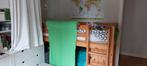 Lit FLEXA surélevé pin, échelle, sommier, matelas et armoire, Maison & Meubles, Enlèvement, Utilisé, Une personne