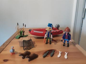 Braconniers PlayMobil avec bateau et animaux - complet, Enlèvement ou Envoi, Comme neuf, Ensemble complet
