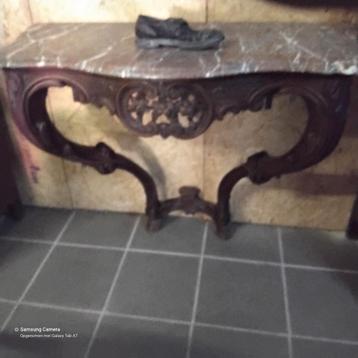 Antieke eiken console marmeren blad, Enlèvement