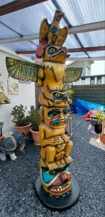 Totempaal,220cm,Indiaan totem,Cowboy,mancave