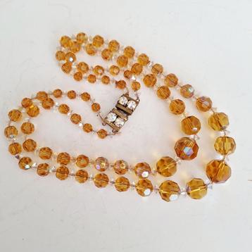 Schitterende vintage 2 rijen ketting, Tsjechië  jaren 1950s  beschikbaar voor biedingen