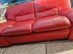Canapé en cuir rouge clair, 150 à 200 cm, Deux personnes, Banc droit, Enlèvement