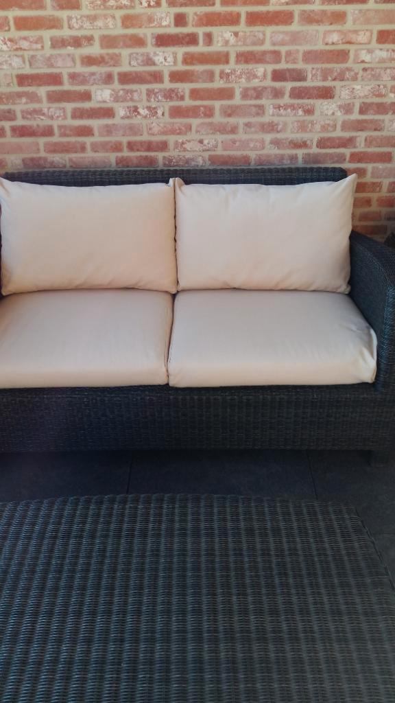 Loungeset, Tuin en Terras, Tuinsets en Loungesets, Gebruikt, Loungeset, 4 zitplaatsen, Bank, Bijzettafel, Stoel, Ophalen