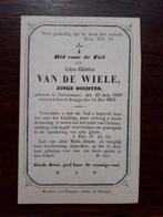 Coleta Van de Wiele  Varssenaere 1829 + Brugge 1862, Collections, Images pieuses & Faire-part, Envoi, Image pieuse