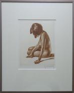 ROGER HEBBELINCK / NAAKTE VROUW / KLEURETS / 51x41cm / KADER, Antiek en Kunst, Kunst | Litho's en Zeefdrukken, Ophalen of Verzenden