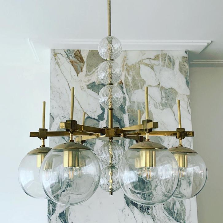 Vintage Tsjechische Kamenicky  Senov kroonluchter, Huis en Inrichting, Lampen | Kroonluchters, Gebruikt, Ophalen