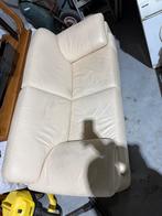 Witte lederen zetel, Huis en Inrichting, Ophalen, Zo goed als nieuw