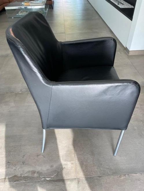 Eettafel stoelen - 6 stuks, Huis en Inrichting, Stoelen, Gebruikt, Vijf, Zes of meer stoelen, Leer, Metaal, Zwart, Ophalen