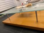 Glazen salontafel P Morque, Huis en Inrichting, Tafels | Salontafels, Ophalen, Gebruikt, 100 tot 150 cm, Design