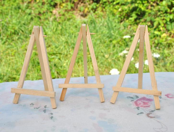 3 chevalets + 1 ajouté en bois pour cadre ou mini toile, Huis en Inrichting, Woonaccessoires | Lijsten, Nieuw, Hout, Ophalen of Verzenden