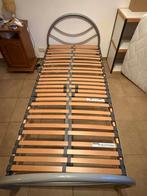 Lit 1 personne avec sommier, Maison & Meubles, 90 cm, Gris, Enlèvement, Une personne