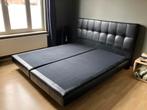 Lederen boxprings + headboard, Huis en Inrichting, Slaapkamer | Boxsprings, Ophalen, Zo goed als nieuw, Zwart
