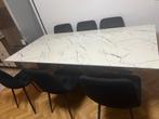 Marmer eettafel, Huis en Inrichting, Ophalen, Zo goed als nieuw, Rechthoekig