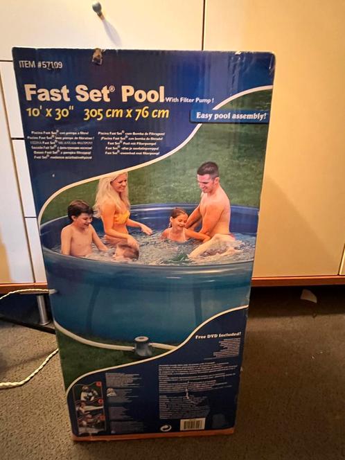 Fast set pool met filter  rond 305x75cm en afdekzeil🏊‍♀️🏊, Tuin en Terras, Zwembaden, Nieuw, Opzetzwembad, 200 tot 400 cm, 300 cm of meer