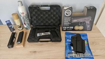 Airsoft pakket – ASG CZ P-09 GBB + tracer + accessoires beschikbaar voor biedingen