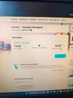 Enkele vlucht van Brussel naar Shanghai op 1 september, Ophalen of Verzenden, Zo goed als nieuw