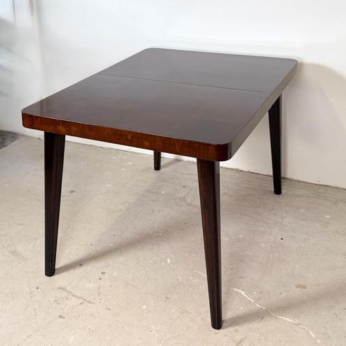 Uitschuifbare eettafel Halabala, dambord patroon blad, Huis en Inrichting, Tafels | Eettafels, Zo goed als nieuw, 50 tot 100 cm