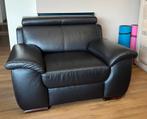 fauteuil 1p + pouf, Ophalen, Gebruikt, Leer, Rechte bank