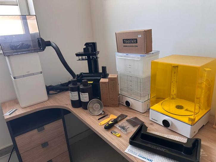 Elegoo Mars 5 Ultra, Air Purifier, Mercury XS Bundle, Computers en Software, 3D Printers, Zo goed als nieuw, Ingebouwde Wi-Fi