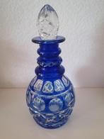 flacon en cristal taillé de couleur bleu cobalt, Antiquités & Art, Enlèvement ou Envoi