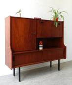 Vintage buffetkast highboard Mid-Century cabinet, Enlèvement, Utilisé, Vintage buffetkast highboard Mid-Century cabinet