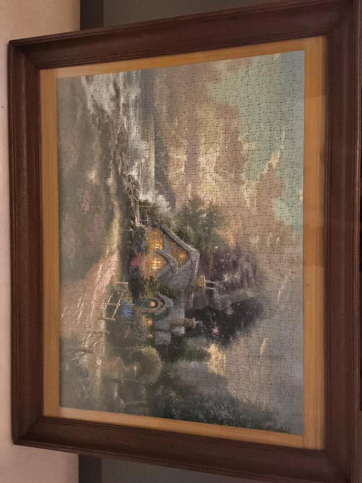 Grand cadre déco (puzzle encadré) Thomas Kinkade – 83 x 66 c, Antiquités & Art, Art | Peinture | Classique, Enlèvement